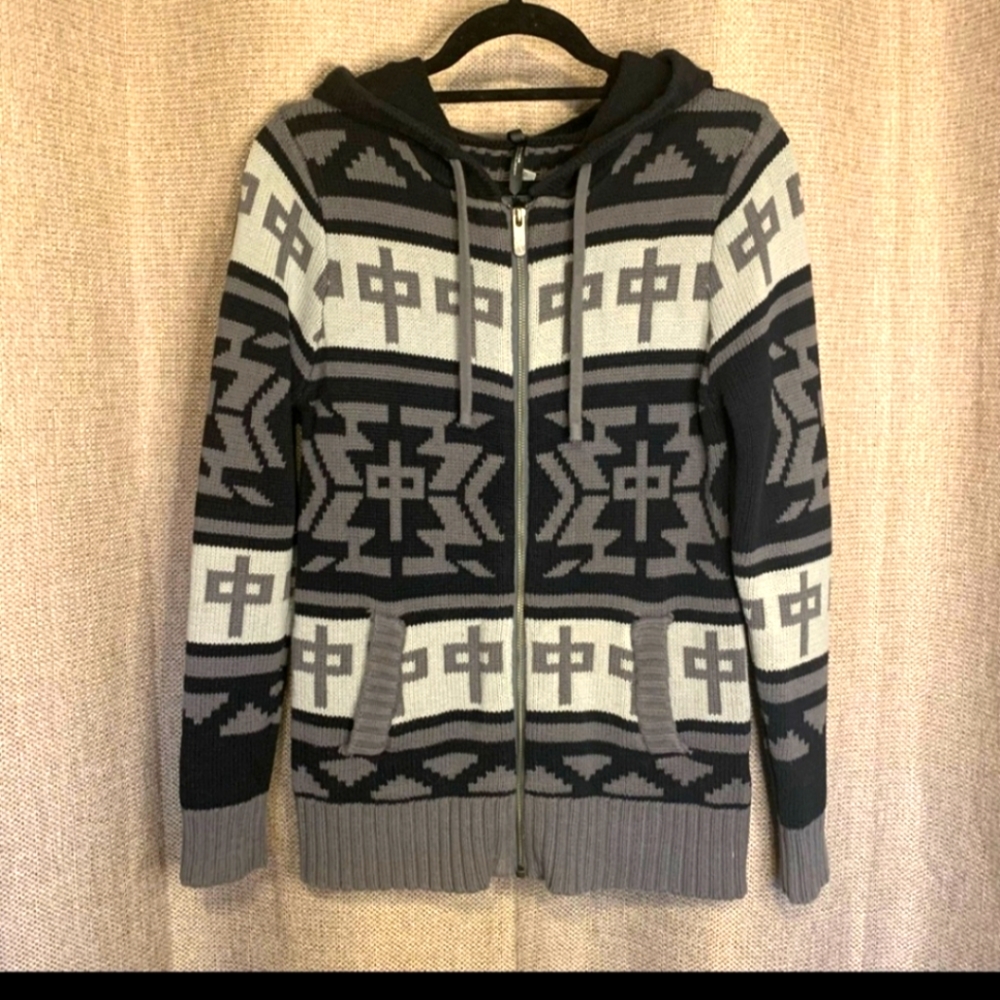 RDS zip up knit sweater